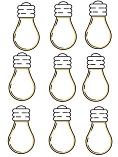 six light bulbs with different shapes and sizes