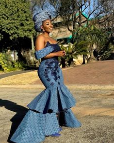 35+ Latest Sotho Shweshwe Dresses - Best for Young Ladies 2024 3 Sotho Traditional Attire, Setswana Traditional Dresses, Sotho Traditional Dresses, South African Wedding Dress, African Bridal Dress