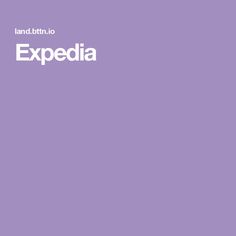 the word expedia is written in white on a purple background