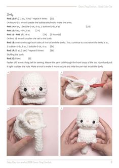 instructions to crochet an adorable little bunny