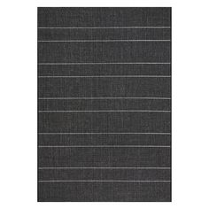 a black rug with white lines on it