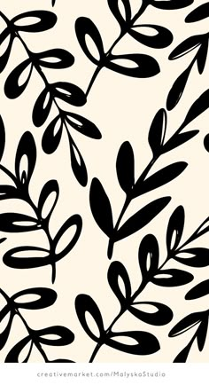 black and white leaves on a beige background