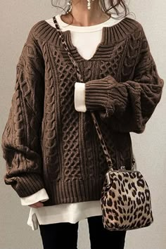 Estilo Chic, Pattern Sweater, Casual Sweaters, Fall Sweaters, Outfit Casual, Fashion Colours, Outfits Casuales, Vintage Design