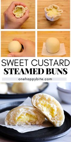 how to make sweet custard steamed buns with step by step instructions and pictures