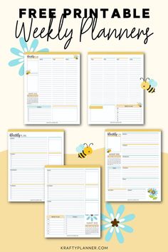 A weekly planning page is a worksheet or planner page that lists all of the tasks you need to complete throughout any given week. Today I have a fun Bee-Themed Weekly Planning Page just for you.   

#Printable #freeprintable #calendar #freecalendar #August #2022 #August2022 #planner #weeklyplanner #plannerprintable Mommy Planner, Free Planner Pages, Free Daily Planner