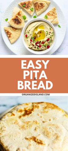 an easy pita bread recipe that is ready to be eaten