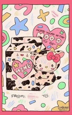 an image of hello kitty with hearts and stars