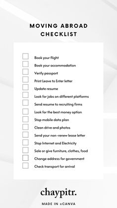 a moving checklist is shown with the words moving ahead and checklist on it