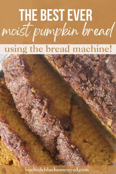 fall bread machines recipes Yeast Bread Machine Recipes, Pumpkin Bread Recipe For Bread Machine, Cinnamon Crunch Topping, Zojirushi Bread Machine, Fall Bread, Fall Bread Recipes, Crunch Topping