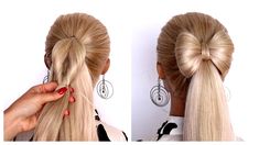 Bow Hairstyles Tutorial, How To Make A Bow On Hair, How To Make Bow With Hair, How To Do A Bow With Your Hair, Bow Of Hair, Hair Bow Updo, How To Do Bows In Your Hair, Hairstyle Bow Tutorial, Bow Hair Styling