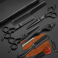 Hairstylist Tools, Free Haircut, Black Teeth, Professional Hair Tools, Thinning Shears, Barber Supplies, Barber Tools, Barber Scissors, Thinning Scissors