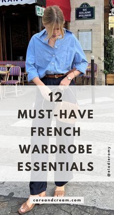 Discover the 12 French wardrobe essentials you need to nail that Parisian chic style! From wardrobe basics to staple clothing pieces, this French style guide will show you how to dress like a French woman. Elevate your closet with these must-have staples in French fashion! Vintage French Clothing, Parisian Chic Older Women, Curate Your Style, French Countryside Fashion, French Casual Outfits, French Mom Style, Closet Staples For Women, Staple Clothing Pieces, French Casual Style