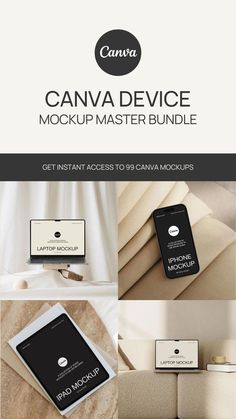 the canva device mockup has been designed to look like it is on display