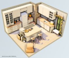 an image of a model kitchen in the shape of a house