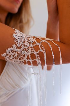 Bohemian Serenade Bridal Sleeves – Lace adornments for a dreamy wedding look Bridal Sleeves, Boho Chic Bride, Shoulder Jewelry, Detachable Sleeves, Unique Bride, Boho Lace, Boho Bride, Lace Sleeves, Bridal Style