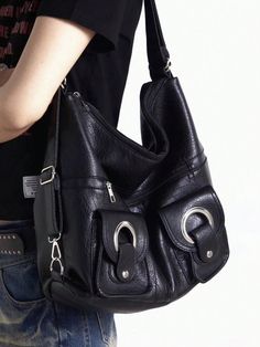 Fashion Pu Leather Women's Backpack With Large Capacity, Waterproof Fabric, Soft Leather, Suitable For Hand-Held, Single Shoulder, Crossbody, Double Shoulder, School, Work, Travel Use Black Casual,Elegant,Vintage   Pu Plaid,Plain Square Bag   Women Bags, size features are:Bust: ,Length: ,Sleeve Length: Casual Shoulder Bag, Leather School Bag, Women's Backpack, Vintage Crossbody Bag, Women Leather Backpack, Water Resistant Fabric, Work Travel, Waterproof Fabric, Square Bag