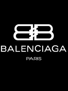 a black and white logo with the words balenoga paris on it's side