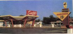 an old photo of the outside of a sandwich's restaurant