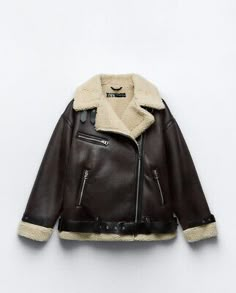 Great shopping ideas for ZARA DOUBLE-FACED JACKET BROWN FAUX SHEARLING NEW FW24 SIZES XS-XXL REF.8073/226, Top Womens Coats Jackets Aviator Leather Jacket, Belted Jacket, Mode Inspo, Leather Jackets Women, Look Chic, Easy Wear, Winter Wardrobe, Bralette, Winter Outfits