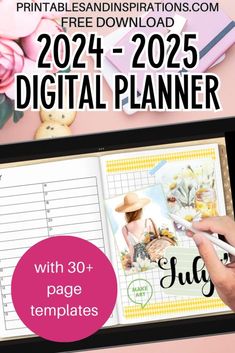 the digital planner with 30 page templates and free printables for 2021 - 205