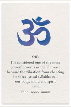 an om symbol with the words, it's considered one of the most powerful words in the universe