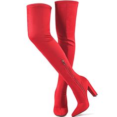 PRICES MAY VARY. 🌟TRENDY THIGH HIGH BOOTS: Heel measures 4.13 inches(approx). The classic chunky heels and pointed toe design effortlessly combine fashion and comfort, ensuring you stay at ease wherever you go. 🌟COMFY BOOTS: Designed for all-day wear, these over the knee boots feature a super soft latex insole, non-slip rubber outsole. The smooth side zipper allows for easy on and off, combining convenience with a sleek look. 🌟CHIC AND TIMELESS: Featuring a sleek elastic suede upper, these kn Red Thigh High Boots, 2024 Costumes, Fall Winter Boots, Womens Thigh High Boots, Comfy Boots, Comfy Boot, Boots Heel, Sleek Look, Toe Designs