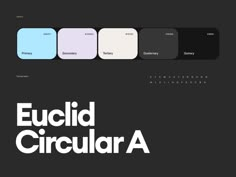 the font and color scheme for euclid circular a is shown in different colors