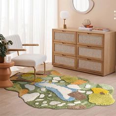 Feblilac 3D Magic Flower Garden Leaves Area Rug Carpet, 80cmX120cm - Feblilac® Mat Magic Flower, Bedroom Mat, Stripped Wall, Bedroom Mats, Area Rug Size, Garden Bedroom, Small Area Rugs, Bath Shower, Abstract Rug