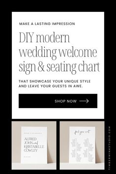 Design Simple, Modern Wedding Welcome Signs with DIY Templates