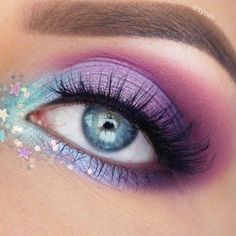 Simple Eyeliner Tutorial, Bottom Eyeliner, Eye Shape Makeup, Purple Eye Makeup, Simple Eyeliner, White Eyeliner, Purple Makeup, Eye Liner Tricks