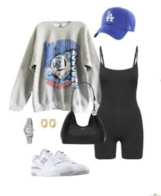 College Class Fits, Outfits Styling, Cute Simple Outfits, Los Angeles Dodgers, Summer Fits, Mode Inspiration, Lookbook Outfits, College Outfits, Fit Check