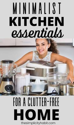 Kitchen Necessities List, Kitchen Items List, Minimalist Cooking, Minimalism Kitchen, Minimalist Kitchen Essentials, Kitchen Essentials List, Clutter Free Kitchen, Kitchen Pans, Kitchen Necessities