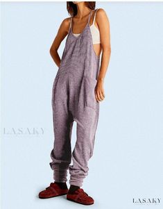 Lasaky - Elegant Knitted Jumpsuit with Suspenders by Yihua Vogue Female Packing List, Knitted Jumpsuit, Jumpsuit With Pockets, Effortlessly Chic Outfits, Knit Texture, Knit Jumpsuit, Simple Tees, Layered Tops, Waffle Knit