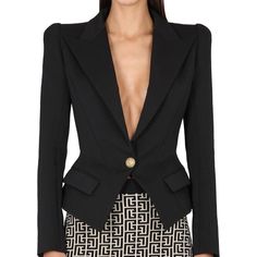 balmain single breasted blazer wool FR40 $2837 Luxury Single Button Blazer, Designer Office Blazer, Designer Tailored Blazer, Luxury Fitted Blazer, Luxury Fitted Single Button Blazer, Single Breasted Blazer, Breasted Blazer, Single Breasted, Suit Jacket