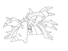 a drawing of a cartoon character with long hair and spikes on it's head