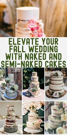 a collage of wedding cakes with flowers on them