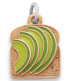 From James Avery Enamel&#x2C; the Avocado Toast Charm features:Celebrate your favorite breakfast (or snack) with this unique charm from James Avery. It features four nice slices of green-enameled avocado in ascending sizes on a toasted piece of bronze bread&#x2C; complete with realistic detailing on the back. It's a great addition to your food charm collection.Sterling silver and bronze&#x2C; green and light green enamelApprox. 0.5 James Avery Bracelet, Hello Kitty Charm, James Avery Charms, Bronze Green, Food Charms, James Avery Jewelry, Fruit Jewelry, Charm Collection, James Avery