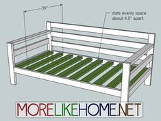 a bed frame is shown with measurements for the bottom and bottom bunks on it