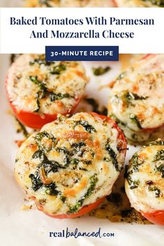 baked tomatoes with parmesan and mozzarella cheese are the perfect appetizer