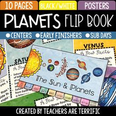 the planets flip book with pictures and text