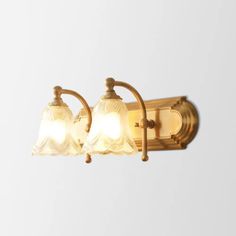 Brass Armed Wall Sconce With Ribbed Glass Shade For Bathroom Decoration 2 / Gold Ribbed Glass, Bathroom Decoration, Fluorescent Light, Light Bulb Types, Wall Mounted Mirror, Decoration Wall, Edison Bulb, Light Sconces, Led Light Bulb