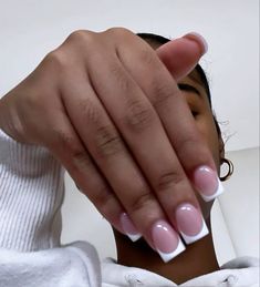 French Tips Nails On Black Women, Pink Short Nails Black Women, Short Nails Ideas Acrylic, French Tip Short Acrylic Nails, Rich Black Women Lifestyle, Late Night Vibes Aesthetic, Vibes Aesthetic Night, Random Aesthetic Pics, Black Girlfriend Goals