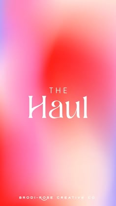 blurry background with the words the hauu in white on red and blue