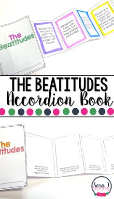 the beattudes book is open and ready to be filled with activities for reading