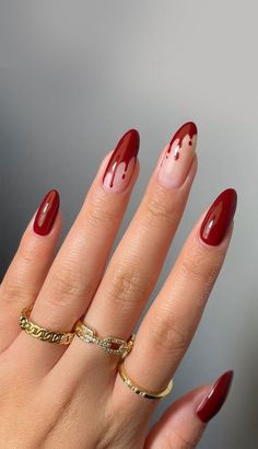 Holloween Nails, Halloween Nails Easy, Halloween Acrylic Nails, October Nails, Red Nail, Halloween Nail Designs, Halloween Nail, Pretty Acrylic Nails, Nail Arts