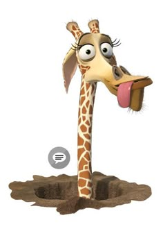 a cartoon giraffe sticking its tongue out