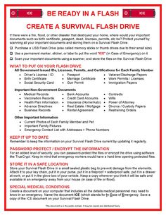 a red and white flyer with instructions for how to use flash drive on the computer