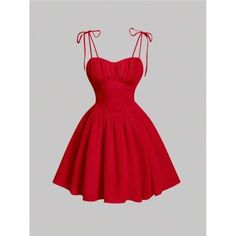 -Item Id 20329071 -Color: Red -Style: Casual -Pattern Type: Plain -Details: Knot, Shirred, Ruched Bust -Neckline: Spaghetti Strap -Sleeve Length: Sleeveless -Type: Cami -Waist Line: High Waist -Hem Shaped: Flared -Length: Short -Fit Type: Regular Fit -Fabric: Non-Stretch -Material: Woven Fabric -Composition: 100% Polyester -Care Instructions: Machine Wash Or Professional Dry Clean -Sheer: No -Lining: 100% Polyester **Open To Offers!!!** **Bundle To Save More** **30% Off Bundles Of 2 Or More Item 6th Grade Formal Dresses, Mini Flared Dress, Red Dresses Short Formal, 7th Grade School Dance Dresses, Red Short Corset Dress, Red Corset Dress Short, Cute Red Prom Dresses, Red Dress Short Formal, Cute Red Dresses Casual