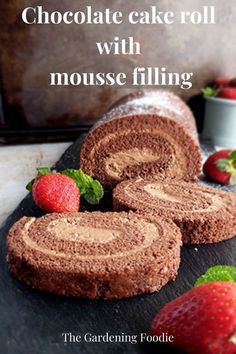 This decadent Easy Chocolate Cake Roll makes the perfect celebration cake or anytime treat. A classic, simple cake roll that’s as tender as it can be but still stable enough to be smothered and rolled with chocolate mousse. Cake With Filling, Chocolate Cake Roll, Chocolate Buttercream Recipe, Mousse Filling, Chocolate Roll Cake, Chocolate Roll