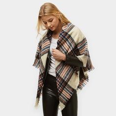 • Color : Beige• Size : 53" X 55"• Material : 100 % Acrylic• Plaid Square Blanket Scarf Fashion Outfits For Winter, Midi Dress Layering, Square Blanket Scarf, Stylish Midi Skirt, Chunky Knit Sweater Dress, Outfits For Winter, Flared Skater Skirt, Simple Sweaters, Trench Dress